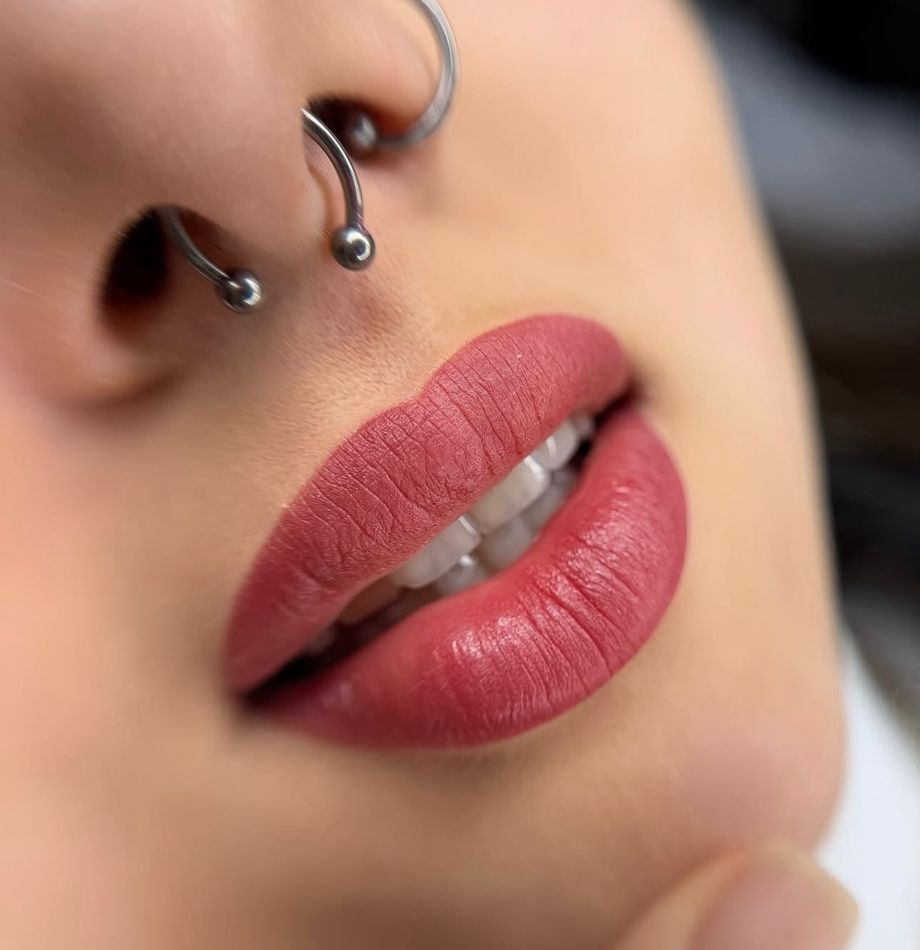 Saturated lip blush result